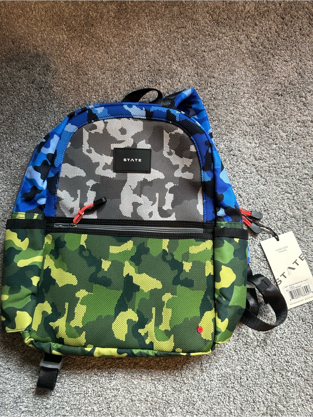 STATE Camo Kane Backpack in Blue, Gray & Green